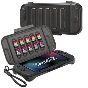 JSAUX Shock Absorbent Storage Case cover for Nintendo Switch 2 Translucent Black